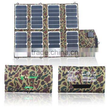 52w sunpower cells portable foldable solar phone charger with popular design