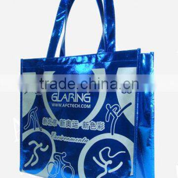 metallic foil pp woven laminated tote bag, pp woven coating tote bag, pp woven handle tote bag