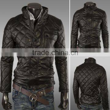 Special Design Wholesale Price Punk Style Fashion Coat Man Leather Jacket 2014