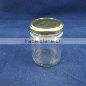 240ml pickles packing glass food container with gold color lid