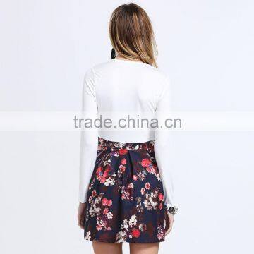 OEM&ODM Welcomed Sexy V Neck Floral Short Mini Dress Long Sleeved RYG-Q123 photo-6