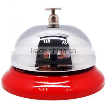 Dinner Table Call Bell in Silver or Gold Cover and Colorful Painted Base