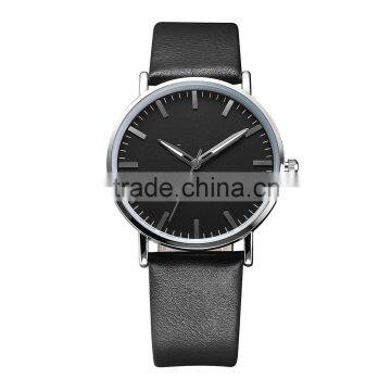 Minimalist leather men watch 6mm thin slim watches for men luxury watch 2016