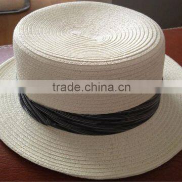 2014 fashion paper straw summer boater hats