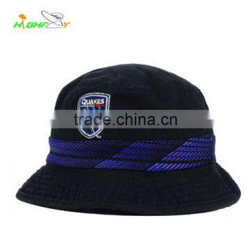 custom top quality cotton wash effect bucket hat with printed centre band fisherman fishing hat and cap