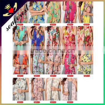 butterfly printed scarf/chiffon cheap scarf/mix design fashion scarf