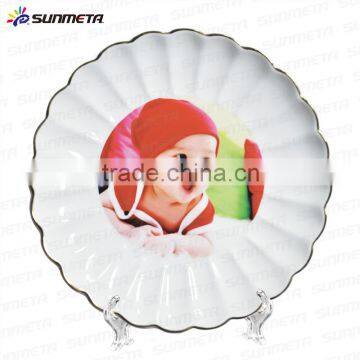 High Quality 8" White Sublimation Plates With Gold Rim Blank Plate Ceramic Plate photo-3