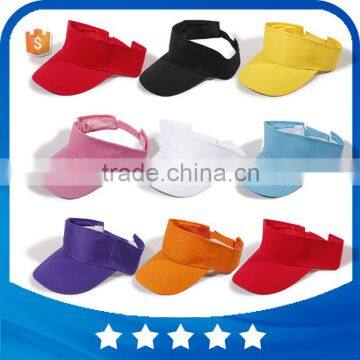 Wholesale promotional sport cotton empty top sun visor hat golf sun caps sun hat with hook and loop back closure