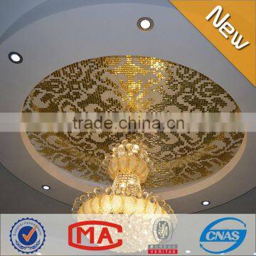 JY-P-D01 High grade 4mm Luxurious gold glass mural pattern for ceiling decorate