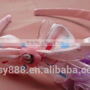 School style striped bow headband for young girls,handmade korean accessories hair hairdband cat ears headband