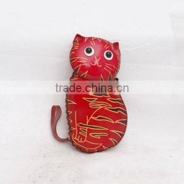 Handmade Leather Large Cat Coin Purse photo-5
