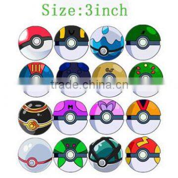 2016 hot game soft pokemon ball plush toy keychain