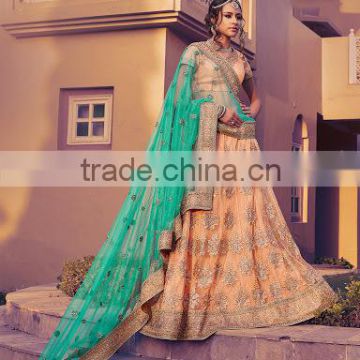 Solemn Peach Lycra Net Lehenga Choli/fancy lehenga choli/Lehenga Choli In India