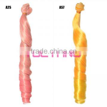 25cm Orange Single Weft Hair Extension for DIY photo-5