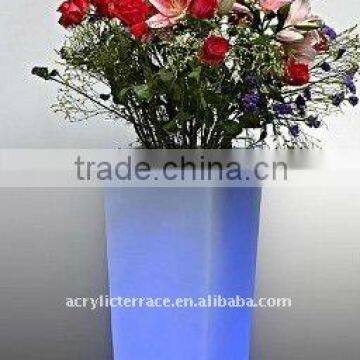 LED illuminated flower pot base