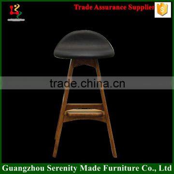 2016 Good quality modern wooden erik erik buch bar stool high chair leather seat