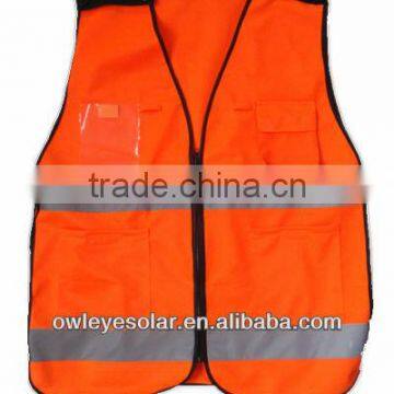 customized safety vest with back pockets, multifunction safety workwear with pocekets and zipper