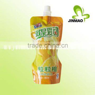 Special shape plastic spout bag for juice packaging