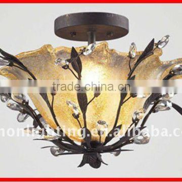 New modern glass E27 3 bulbs 60W iron ceiling light