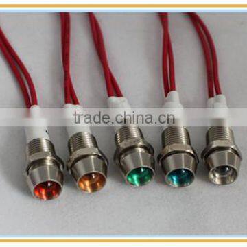 10mm panel mounting hole LED ac voltage indicator with wire