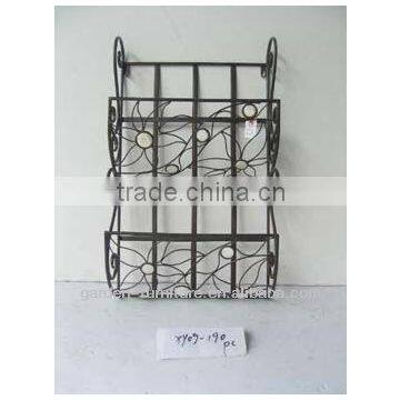 decorative metal Rack home office Wrought Iron Wall newspaper holder magazine shelf