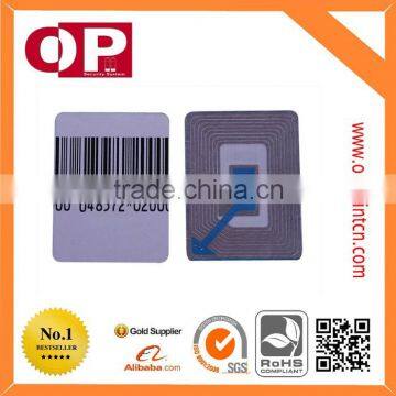 2016 best-selling 8.2MHZ soft label 30*40 rf soft label tag for supermarket