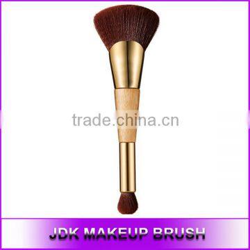 High end Double sided Fiber hair Fan Blush brush, Duo end Bamboo make up blush brush, brush make up