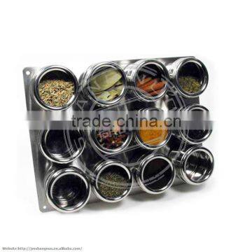 square 12pcs magnetic spice jar set seasoning canister