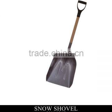 Short Polished Shovel With Wooden Handle
