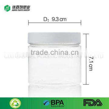 300ml bulk small empty clear pet round shape honey jar