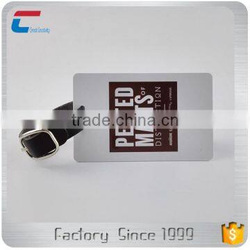 Custom Hard Pvc Single Piece Silkprinting Luggage Tag With Leather Strap photo-4