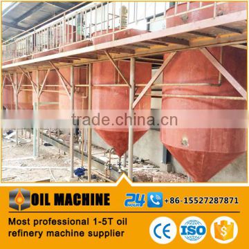 Small scale 1-5 tons crude edible oil refinery plant/oil refinery machine