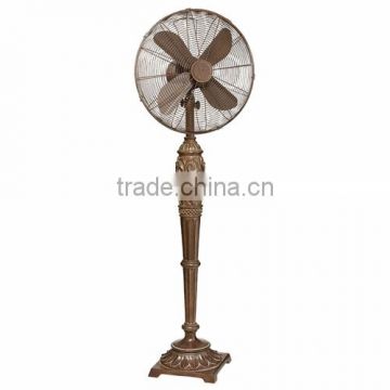 16 Inch Outdoor Metal Fan, Retro Fan with Resin Patern Decoration