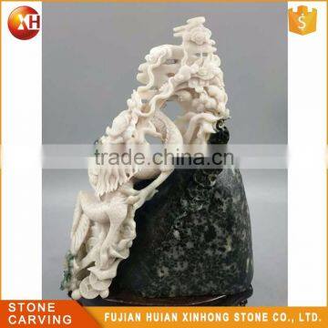 Oriental Treasure Natural High Quality White Jade Carve Dragon photo-5