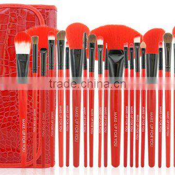24 Red Makeup Brush Set Toiletry Crocodile Grain Colour Makeup Tools 24 Makeup Brush photo-4