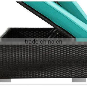 Outdoor Wicker Furniture Plastic Beach Lounge Chairs Sun Lounger for 2 Person photo-3