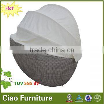 Round Rattan Outdoor Pool Bed With Canopy photo-3