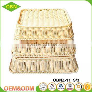 Custom Cheap Stackable Woven Heated Durable Rising Square Plastic Bread Fruit Basket photo-5