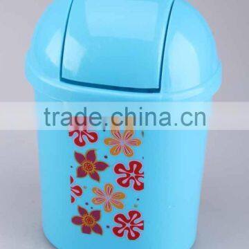 Printed Smiling Face Plastic Trash Can Household Garbage Can/Desktop Bin photo-6