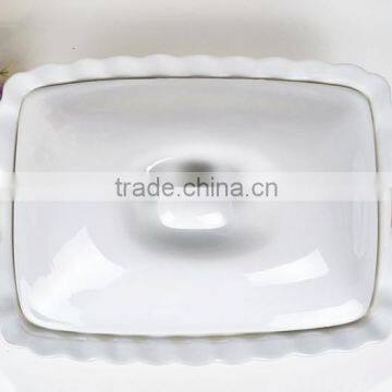 15.5" Square Porcelain Baking Pan With Lid photo-2