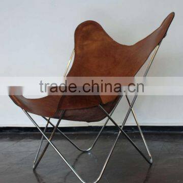 High back metal iron butterfly chair