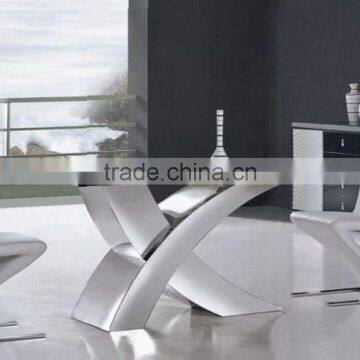 Unique X Sharp Dining Table Designs With Glass Top photo-2