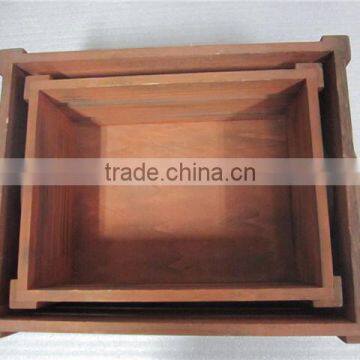 Customization Paulownia Wood Crate With Wheels and Handle photo-5