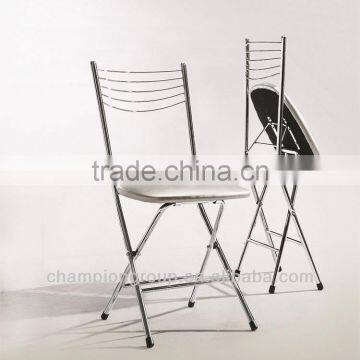 Chrome folding dining chair with fashion desigh