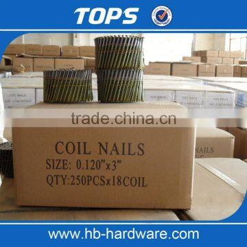 15 degree Coil Nails(Flat Coil, Wire Collated) double sided nails