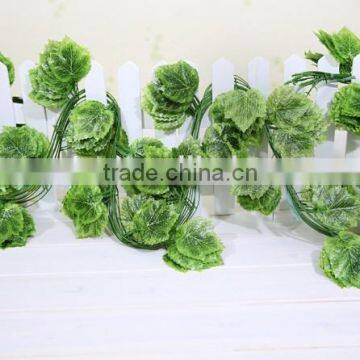 Hot selling artificial grape leaves vine 240cm