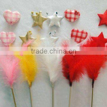 Feather+heart stick for Home,XM,Garden,Valentine day Deco