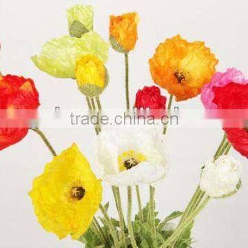 Float Bendable High End Decoration Plastic Flower Poppy Cloth Flower