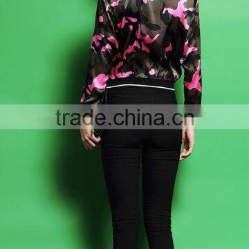 Guangzhou Clothing Women Camouflage Jacket Ladies Bomber Jacket Wholesale photo-4