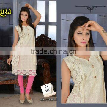 Cut Pattern Designer Embroidery Pure cotton Kurtis/western kurti designs/winter kurti design